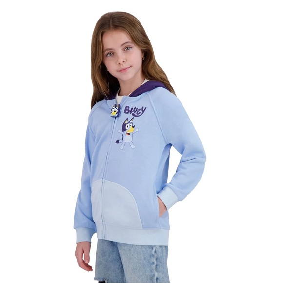 Bluey Kids Hoodie with Ears - Light Blue and Purple - Picture 5 of 7